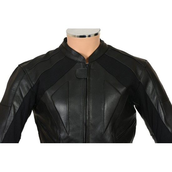RTX Black Supersport Leather Biker Jacket