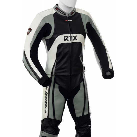 Raptor Grey Motorcycle Leather 2Pc Suit