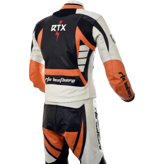 Raptor Orange Motorcycle Leather 2Pc Suit