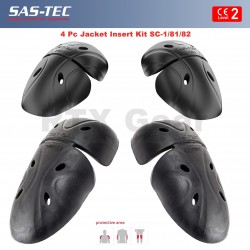 SAS-TEC Viscoelastic Memory Foam Level 2 Motorcycle Jacket Shoulder, Elbow Protection Body Armour Upgrade Inserts 4pc Set (SC-1/81-82)