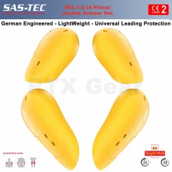 SAS-TEC SCL CE UKCA LEVEL 2 Biker Jacket 4 Piece Shoulder & Elbow Protection Armour Padding Set