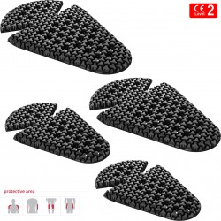 SAS-TEC Phantom Triple-flex Ventilated Side Cut CE UKCA Level 2 Flat Body Protection for Shoulder/Elbow/Hip/Knee Zones - Armour Insert 4pc Set