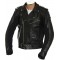 All American Mod Biker Classic Black Armoured Leather Jacket