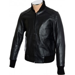 SALE - Aviator Black Leather Bomber Jacket