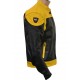 RTX Venom Yellow & Black Armoured Leather Biker Jacket