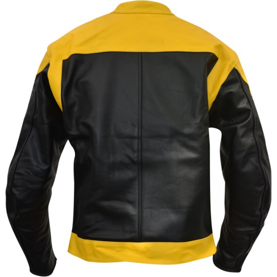 RTX Venom Yellow & Black Armoured Leather Biker Jacket
