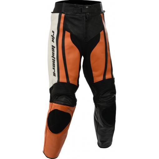 Raptor Orange Motorcycle CE UKCA Full Leather Motorbike Trouser Pants Raptor Orange Motorcycle CE UKCA Full Leather Motorbike Trouser Pants