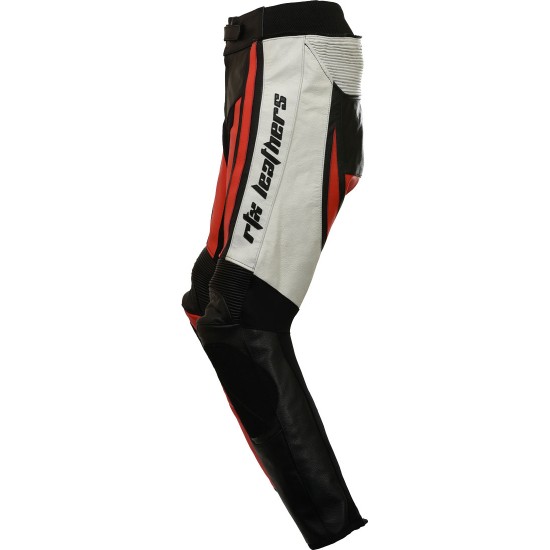 Raptor Red Motorcycle CE UKCA Armoured Full Leather Biker Trouser Pants