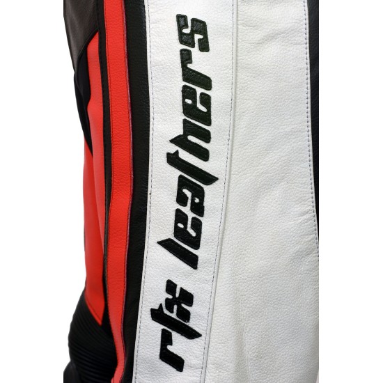 Raptor Red Motorcycle CE UKCA Armoured Full Leather Biker Trouser Pants