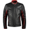 Dark Knight Black Maroon Leather Biker Jacket
