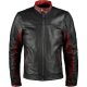 Dark Knight Black Maroon Leather Biker Jacket