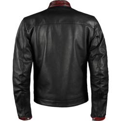 Dark Knight Black Maroon Leather Biker Jacket Dark Knight Black Maroon Leather Biker Jacket