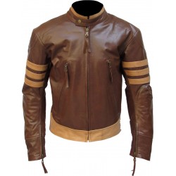 Logan Wolverine Movie Replica Brown Genuine Leather Jacket Logan Wolverine Movie Replica Brown Genuine Leather Jacket