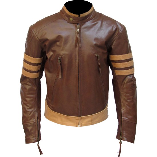 Logan Wolverine Movie Replica Brown Genuine Leather Jacket Logan Wolverine Movie Replica Brown Genuine Leather Jacket