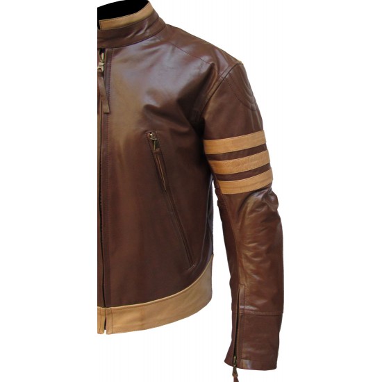 Logan Wolverine Movie Replica Brown Genuine Leather Jacket Logan Wolverine Movie Replica Brown Genuine Leather Jacket