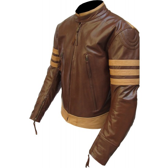 Logan Wolverine Movie Replica Brown Genuine Leather Jacket Logan Wolverine Movie Replica Brown Genuine Leather Jacket