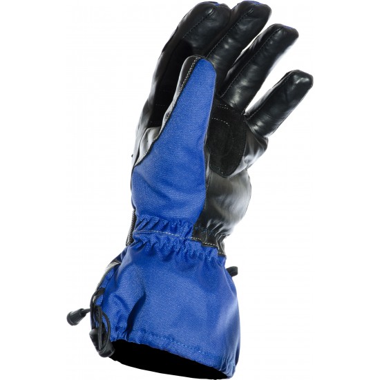 Blue Hydro Kinetic Thermal Wind & Waterproof Leather & Cordura Motorcycle Biker Gloves
