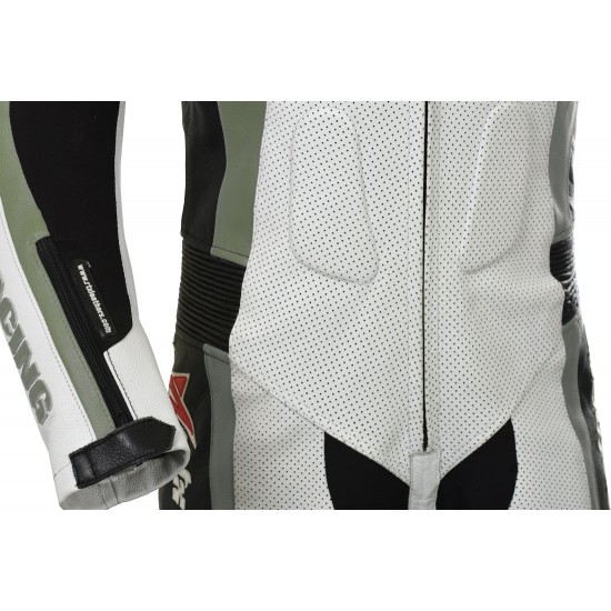 RTX Grey Arbiter Sports Biker One Piece Leather Suit