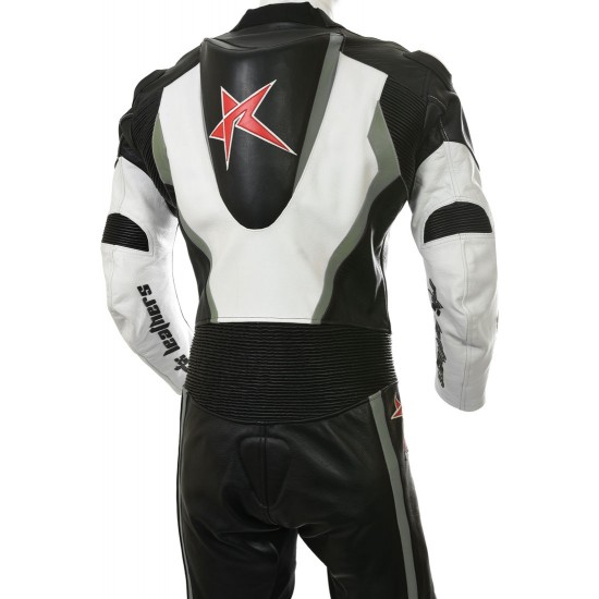RTX Grey Arbiter Sports Biker One Piece Leather Suit