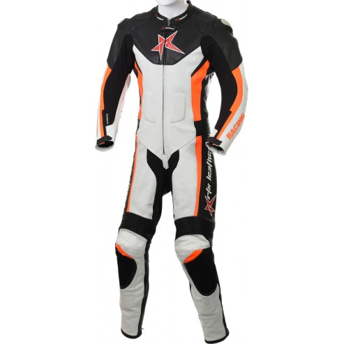 RTX Orange Arbiter Sports Biker One Piece Leather Suit RTX Orange Arbiter Sports Biker One Piece Leather Suit