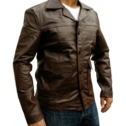 Hitman Codename 47 Brown Leather Jacket Hitman Codename 47 Brown Leather Jacket