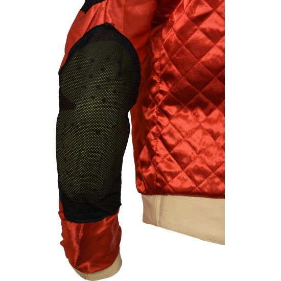 Steve McQueen GULF Heuer Firestone Cream Leather Armoured Biker Jacket