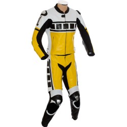 Leguna Seca Yellow Leather 2Pc Biker Suit 