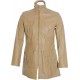 SALE - Ladies Beige Soft Leather Mid Length Coat