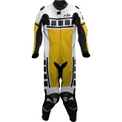 Leguna Seca Yellow Leather One Piece Biker Suit 