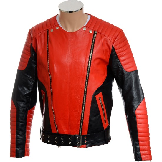 Red HM Leather Biker Jacket