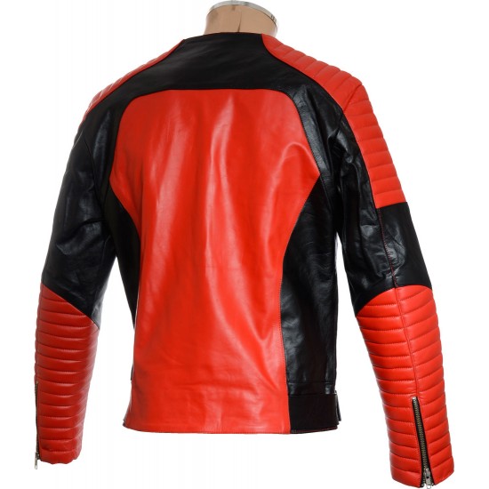 Red HM Leather Biker Jacket