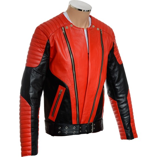 Red HM Leather Biker Jacket