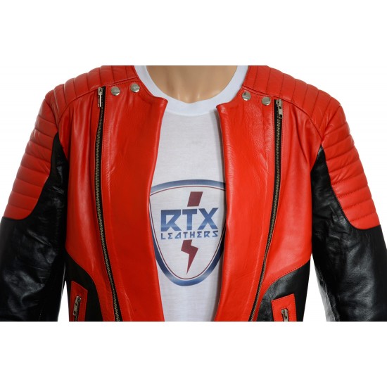Red HM Leather Biker Jacket