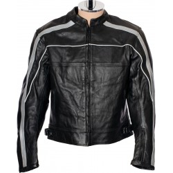 RTX Vintage Retro Classic Black Leather Motorcycle Jacket 