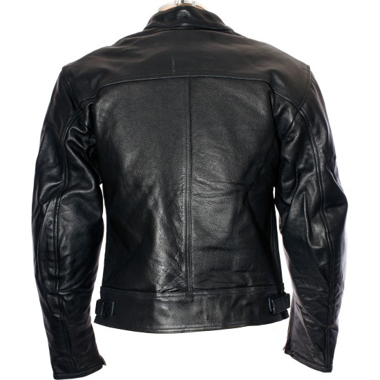 RTX Vintage Retro Classic Black Leather Motorcycle Jacket 