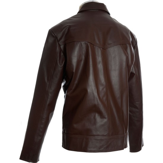 Rogue Drifter Brown Leather Biker Jacket