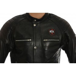 RTX Admiral Black Leather Biker Jacket RTX Admiral Black Leather Biker Jacket