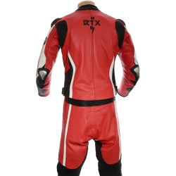 RTX Akira Red CE Leather 2 Piece Biker Suit
