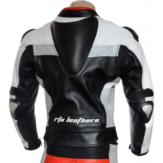 RTX Assassin Red Black Motorcycle Leather 2 Piece Suit