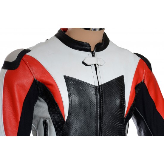 RTX Assassin Red Black Motorcycle Leather 2 Piece Suit