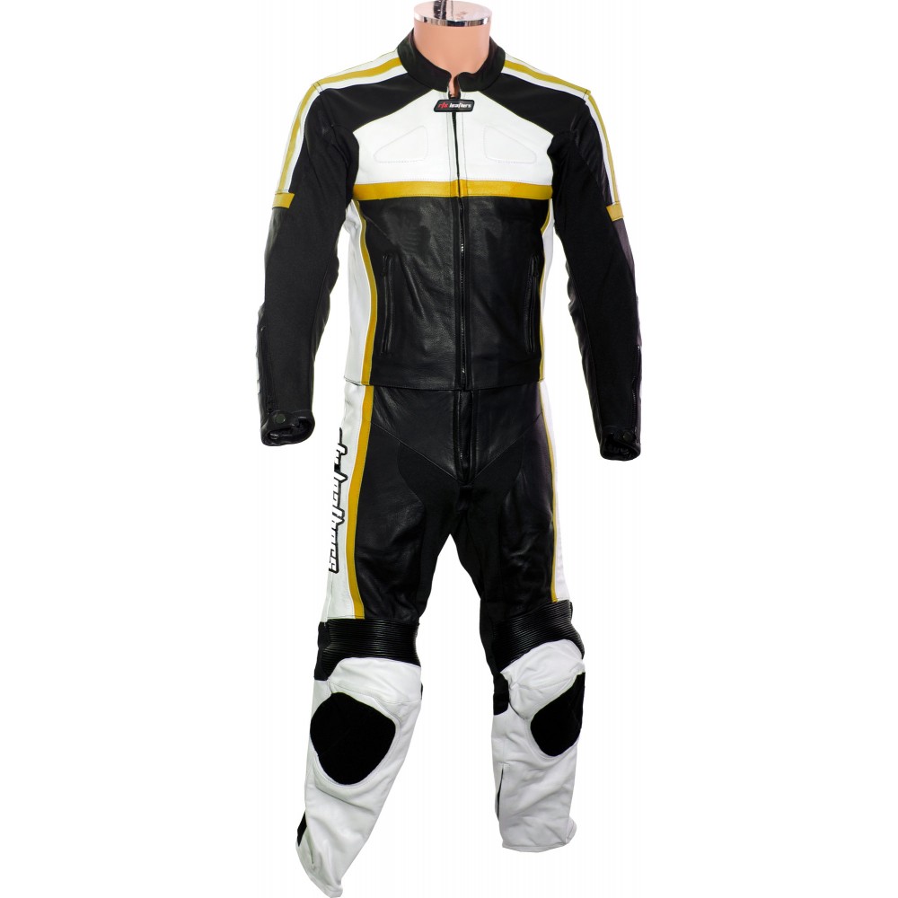 RTX Classic Sport Yellow Racing Leather Suit