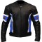 RTX Dark Knight Blue Cruiser Leather Biker Jacket