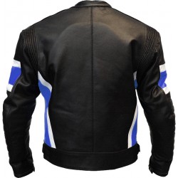 RTX Dark Knight Blue Cruiser Leather Biker Jacket