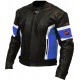 RTX Dark Knight Blue Cruiser Leather Biker Jacket