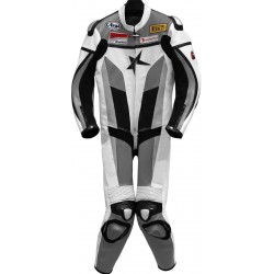 RTX Grey Spartan Sports Biker One Piece Leather Suit 