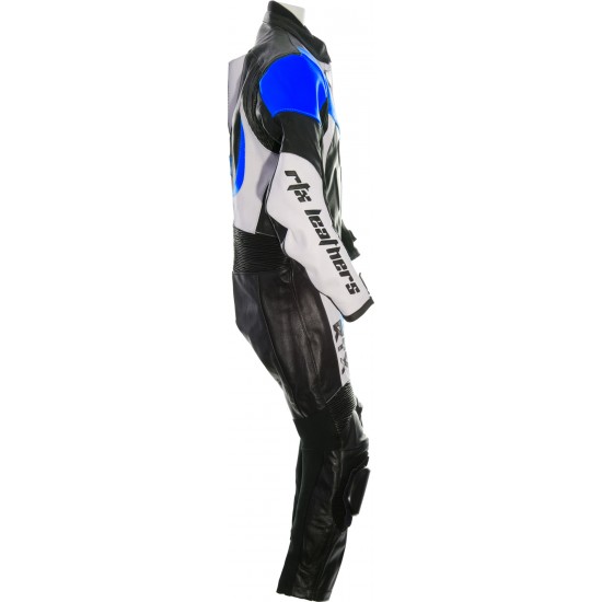 Mini Moto Junior Blue Biker Leather Suit