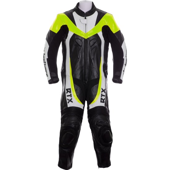 Mini Moto Junior Fluorescent Yellow Biker Leather Suit