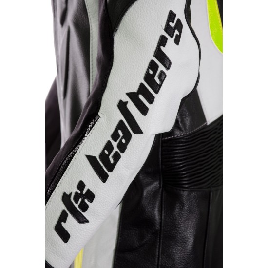 Mini Moto Junior Fluorescent Yellow Biker Leather Suit