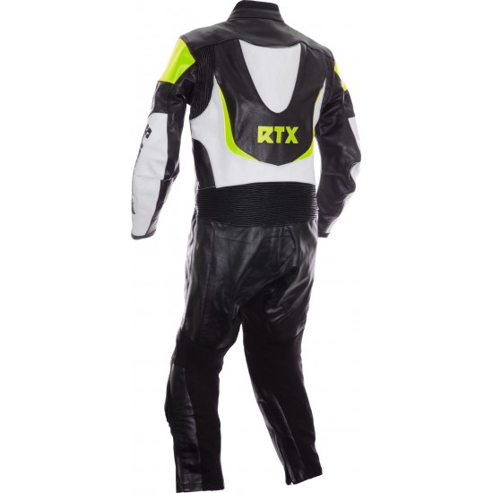 Mini Moto Junior Fluorescent Yellow Biker Leather Suit