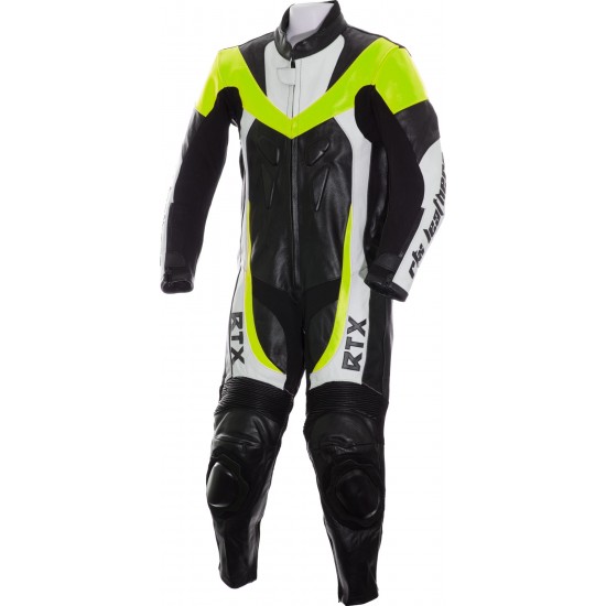 Mini Moto Junior Fluorescent Yellow Biker Leather Suit
